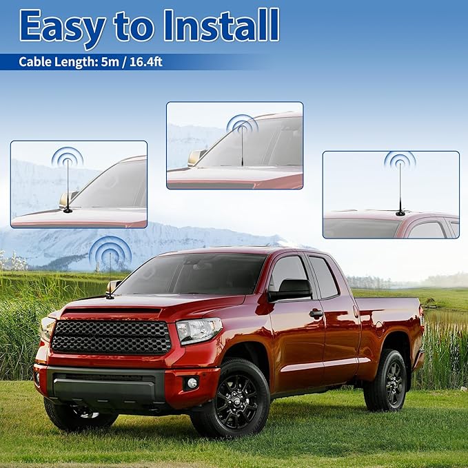 Bingfu Vehicle Mobile Ham Radio Antenna with Ground Planes Dual Band VHF UHF 136-174MHz 400-470MHz Magnetic Base Mount Soft Whip Antenna PL259 Male Connector for Car Marine Amateur Radio