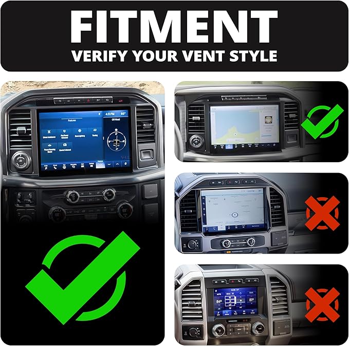 Tackform Link Vent Mount Magnetic Phone Holder - Compatible with MagSafe, 2021-2025 Ford F150 & Raptor, 2023-2025 Ford Super Duty | Billet Aluminum | Zero Slip | 2" Arm | Purple