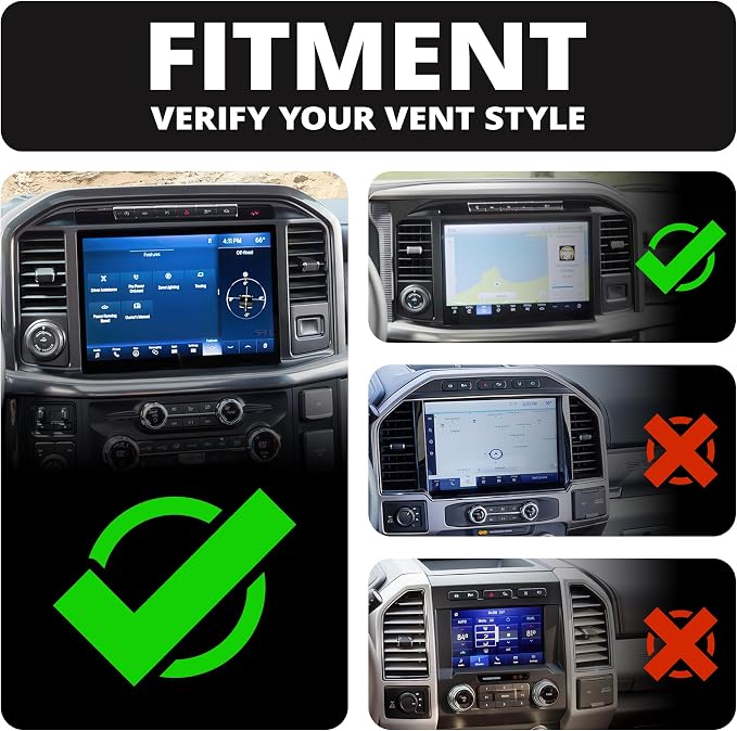 Tackform Link Vent Mount Magnetic Phone Holder - Compatible with MagSafe, BlueCruise, 2021-2025 Ford F150 & Raptor, 2023-2025 Ford Super Duty | Aluminum | 3.5" Arm | Green