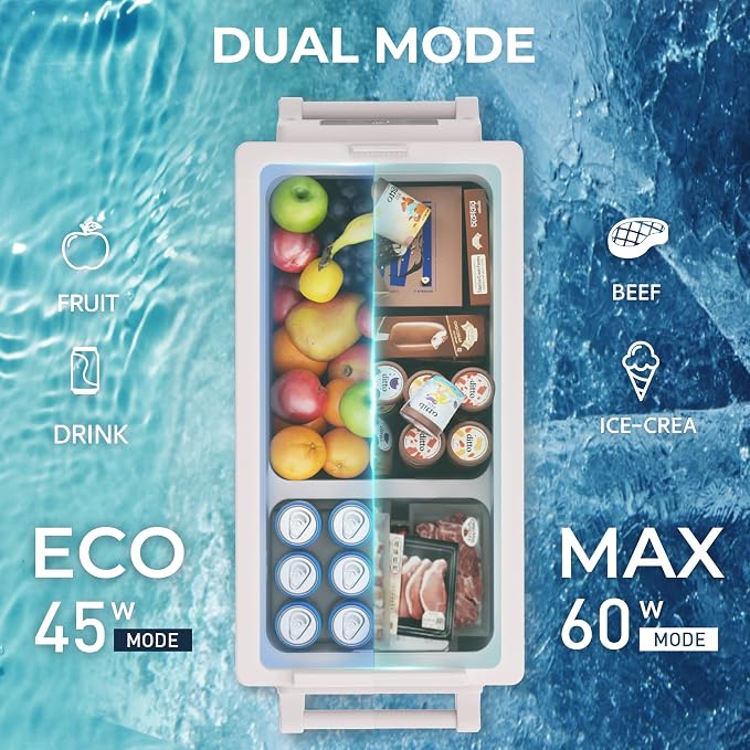 EUHOMY 12 Volt Refrigerator, 47QT Electric Cooler, 12V Fridge APP Control, 12V Cooler -4℉~68℉, Portable Freezer 12/24V DC 110-240V AC for Camping, Travel, Truck, Home