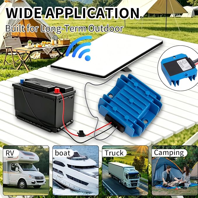 Guhiwk Starlink Mini 12V Adapter, Starlink Mini DC Step Up Converter 9V-28V to 30V 3.5A with Female Power Cord, Starlink-Mini Power Supply for RV, Truck, Marine, Camping&Off-Grid (Blue)