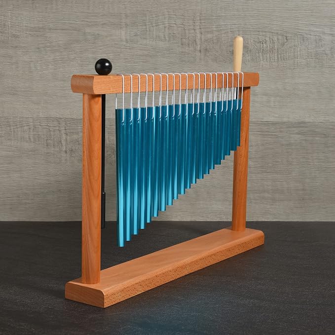 20 Tone Chime Table Top Wind Chime Bell Music Percussion Instrument with Mallet, Blue