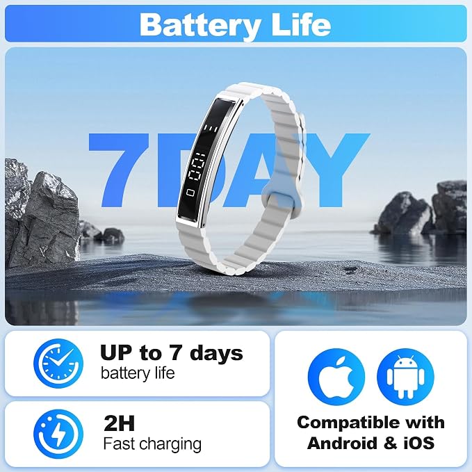 Smart Bracelet for Women Men, Health Activity Fitness Trackers, 24/7 Heart Rate & Sleep Tracker, HRV & Stress Monitor, Smart Wristband with 2 Bands for Calorie/Step Counter, Free APP for iOS & Android