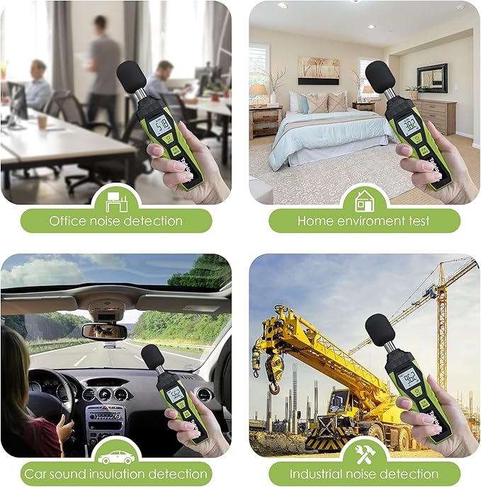 Decibel Meter, Tadeto Digital Sound Level Meter Portable SPL Meter 30dB to 130dB MAX Data Hold with LCD Display Backlight A/C Weighted for Home Factories