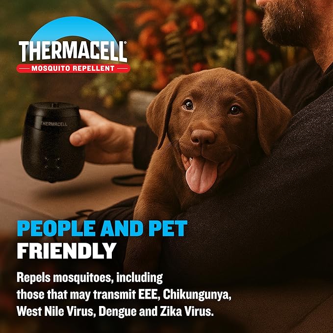 Thermacell E-ZoneGuard Patio + Rechargeable Mosquito Repeller with 20-Foot Zone of Scientifically Proven Outdoor Protection; 6.5-Hr Battery; 36-Hr Refill; Bug Spray Alternative; Fast Charging Dock