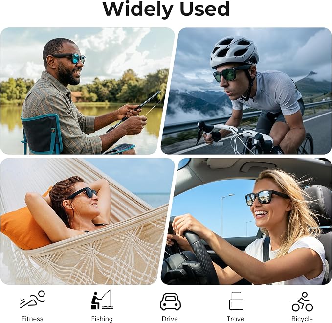 HiBloks 4Pcs Polarized Clip for Ray-Ban Meta Wayfarer & Gen 2 (RW4006/RW4012 Standard 50-22), Shiny Black Frame Discoloration Clip-on Set for Rayban Meta Gen 2 Smart Glasses (Black+Green+Silver+Blue)