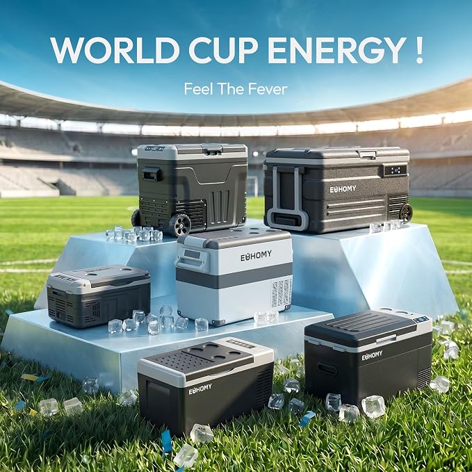 EUHOMY 12 Volt Refrigerator, 11 Quart (10L) Compressor Electric Cooler APP Control, Car Fridge 12/24V DC & 100-240V AC, Car refrigerator -4℉~68℉, Portable Freezer for RV, Camping, Travel
