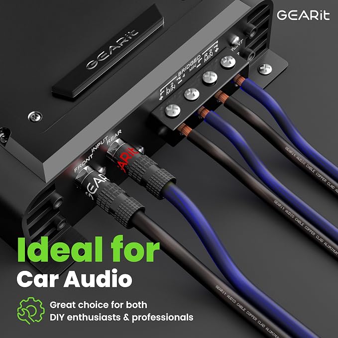 GEARit 12 Gauge Speaker Wire - 100ft, Flexible Speaker Cable with Polarity Markings & Foot Markers, 12AWG CCA Audio Cable for Home Theater, Car Audio Stereo, HiFi Surround Sound (Black/Blue)