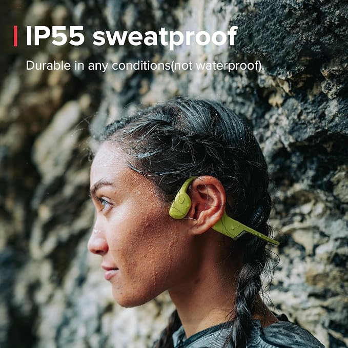 SUUNTO Sonic Open-Ear Bone Conduction Sports Headphone, Bluetooth Wireless Headset w/Enhanced Bass & Multipoint Connection, 10H Playtime w/Fast Charging, Built-in Dual Mics, Waterproof & Lightweight