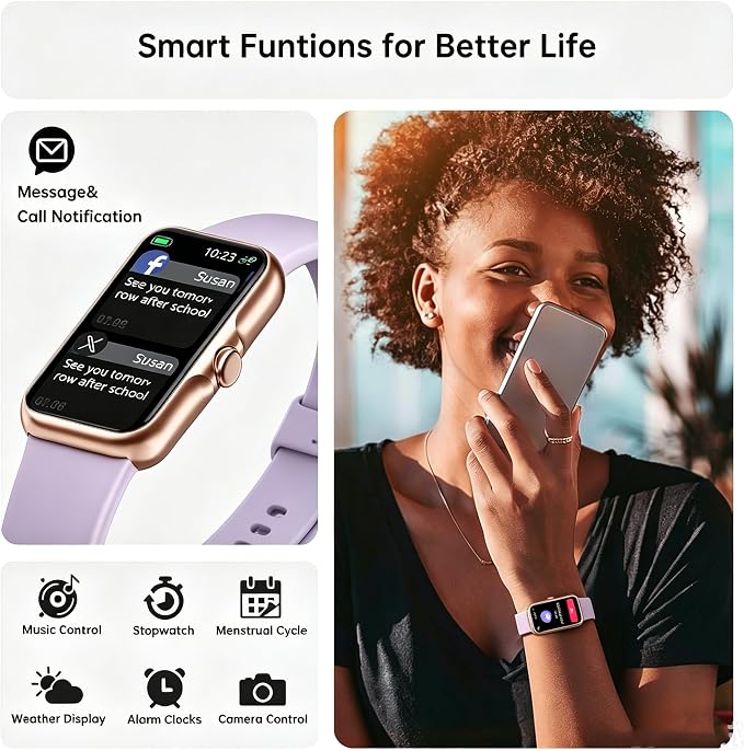 Health Fitness Tracker, Smart Watch with 24/7 Heart Rate and Blood Oxy-gen Monitor, Sleep Tracker with IP68 Waterproof, Activity Tracker Pedometer Step Counter for Women Men