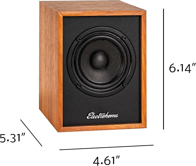 Electrohome Huntley Powered Bookshelf Speakers with Built-in Amplifier and 3" Drivers for Turntable, TV, PC and Wireless Music Streaming Featuring Bluetooth 5, RCA and Aux (EB10)