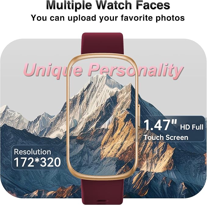 Fitness Tracker, Smart Watches for Women Men with 24/7 Heart Rate/Blood Pressure/Blood Oxygen Monitor, Sleep Tracker, Calories&Step Counter, IP68 Waterproof Health Activity Trackers for Android&iPhone