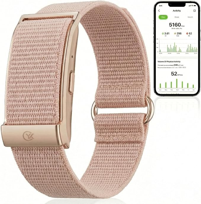 Smart Bracelet Health and Fitness Tracker, 24/7 Heart Monitor & Sleep Tracker, Multi-Sport Tracker Wristband with Free APP (Pink)