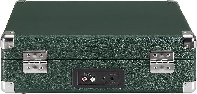 Crosley CR8005F-EM Cruiser Plus Vintage 3-Speed Bluetooth in/Out Suitcase Vinyl Record Player Turntable, Dark Emerald