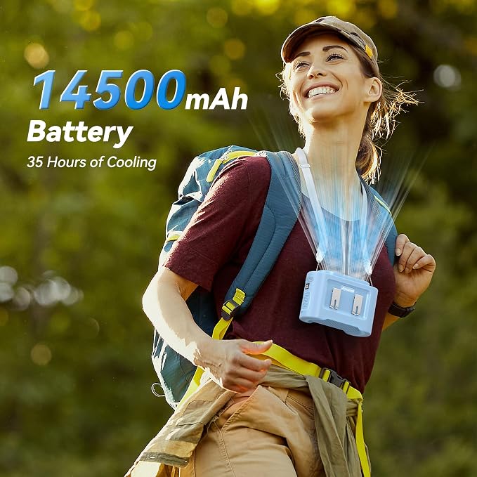 14500mAh Portable Waist Fan, Mothers Day Gifts for Mom Wife Women, Shirt Wearable Belt Clip on Fan for Hot Flash Relief Outdoor, Rechargeable Full Body Cooling, Travel Hiking Camping Essentials 2026