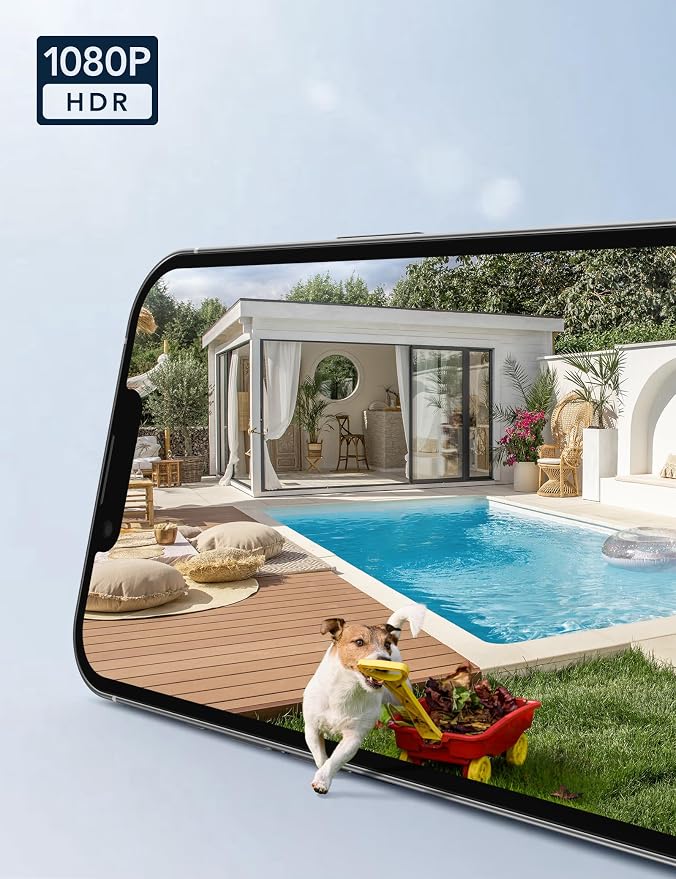 GNCC 2.4GHz Outdoor Security Camera, 1080P Cameras for Home Security with Motion Detection and Siren, 2-Way Audio, Color Night Vision, App Control, 24/7 SD Storage, Cloud Storage, Waterproof,(1-Pack)
