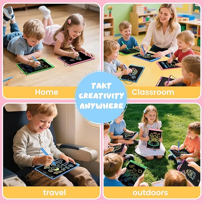 12 Pack LCD Writing Tablet for Kids, Erasable and Reusable Toddler Doodle Board in 8.5 inch, Ideal Educational Drawing Pad for Learning Toy for Ages 3-8 Gifts for Girls Boys