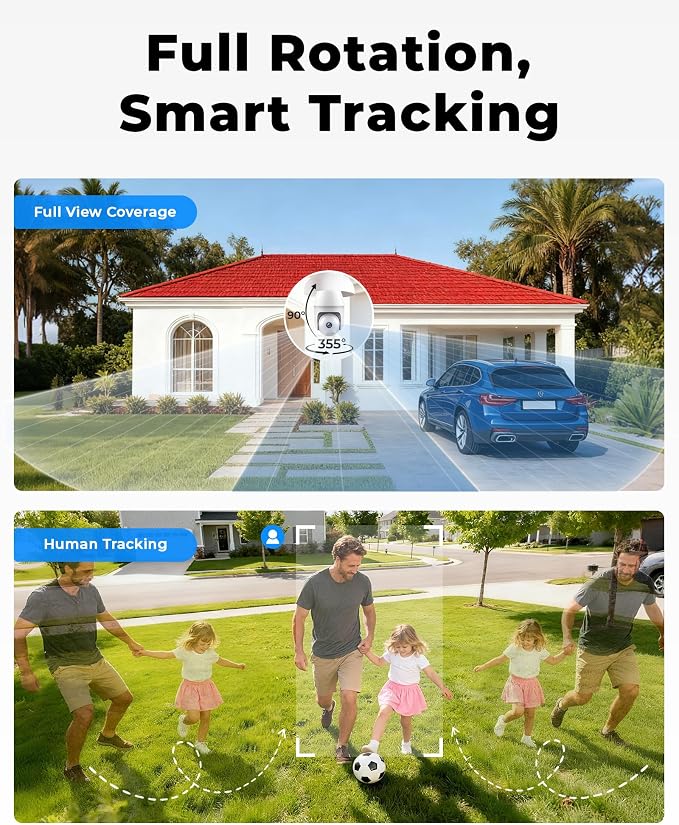 Light Bulb Security Cameras Wireless Outdoor, 5G&2.4GHz 4MP Security Camera 360° PTZ Cameras for Home Security with Color Night Vision, 2 Way Talk, AI Human Detection, Screw in Light Socket, 4Packs