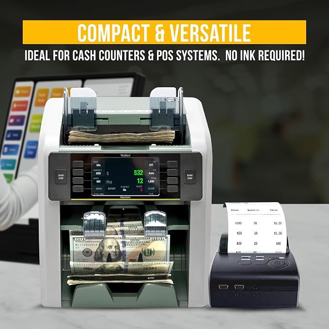 Kolibri Portable Thermal Printer with 90mm per Second Speed, USB and RJ232 Cable are Included - Bill Counter Printer