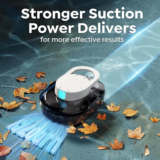 S1 Pro Cordless Robotic Pool Cleaner, 130-Min Runtime, Cleans Up to 1,292 Sq.Ft, Dual-Motor Pool Vacuum, Automatic Cleaner with Large Filter Basket, Fast Charging & Self-Parking(Glossy Black White)