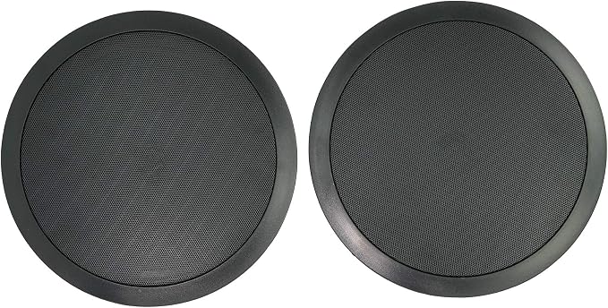 Rockville Pair CC80T Black 8" 70V Commercial Ceiling Speakers | Selectable 20w, 15w, 10w, 5w, 2.5w, 70V Taps, 50W 8-Ohm Mode, Swivel Tweeter, Paintable Flush Grilles for Restaurant