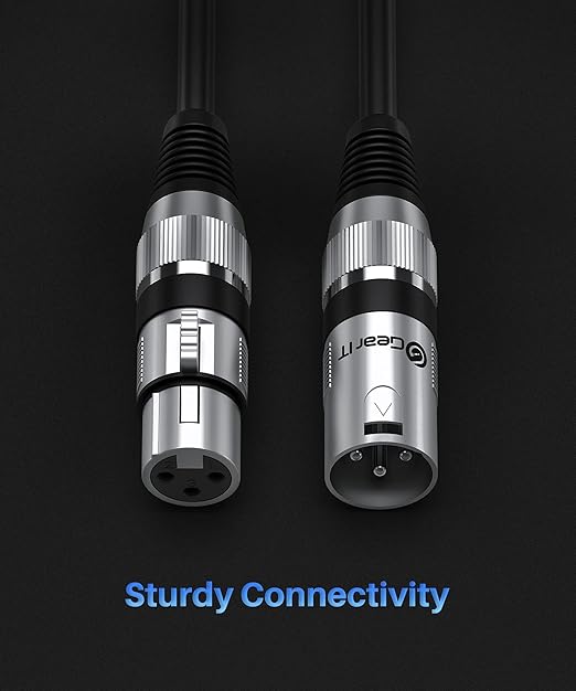 GEARit XLR Cables, Male to Female Microphone Cable 3-Pin Balanced Shielded Mixer XLR to XLR Cable for Recording Studio, Podcast, 200ft Black