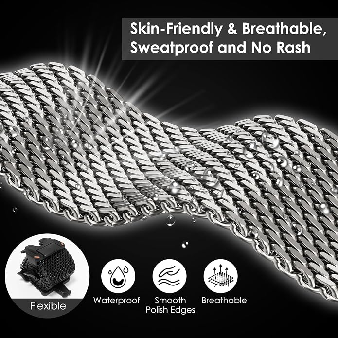 WINGLE Milanese Loop for Apple Watch Band Ultra 3/2/1 Band Ultra 49mm Series 11 10 46mm 45mm 44mm SE 3/2/1 Series 9 8 7 6 5 4 3 Men Women,Parachute-Style Buckle Stainless Steel Mesh Metal iWatch Bands