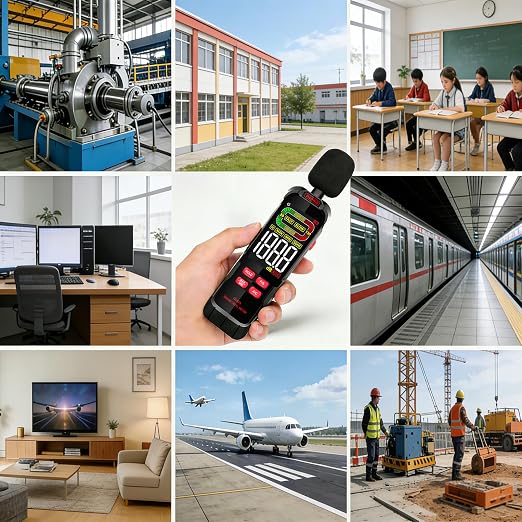 GL82A Digital Sound Level Meter, 30-130dB Decibel Meter with Backlit LCD, High Precision Noise Detector for Home, Office, Factory, Construction & Daily Use | Backlit LCD, High Precision Noise Detector, For Home, Office, Factory, Construction & Daily Use
