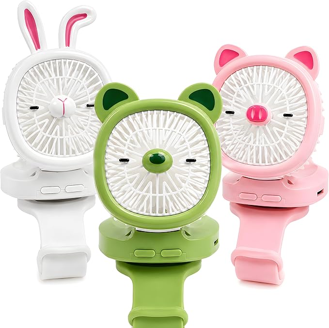 Wearable Personal Fan, Portable Handheld Fan USB Rechargeable, Wrist Fans with LED Lights, Mini Portable Fan for Kids & Adults, Fan for Travel Theme Park Essentials, Bundle 3 Pack