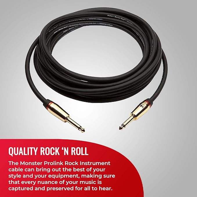 Monster MROCK2W6 6 Ft Prolink Rock Instrument Cable - Straight to Straight