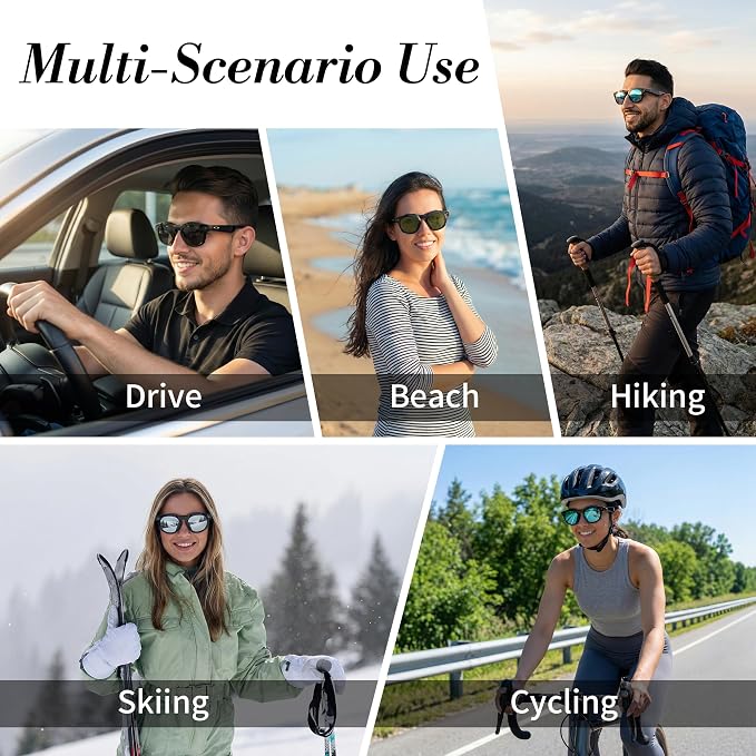 HIBLOKS 4Pcs Polarized Clip Compatible with Oakley Meta HSTN Smart Glasses Accessories, Black Frame Discoloration Clip for Oakley Meta HSTN Protect Your Eyes