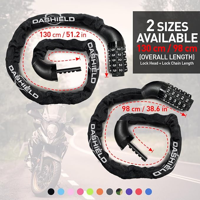 Bike Chain Lock Security 5 Digit Resettable Combination, 38.6 inches Heavy Duty Anti Theft Lock Chain for Bicycle, Motocycle, Scooter, Gate, Fence (Black-2PK, 3.2ft)