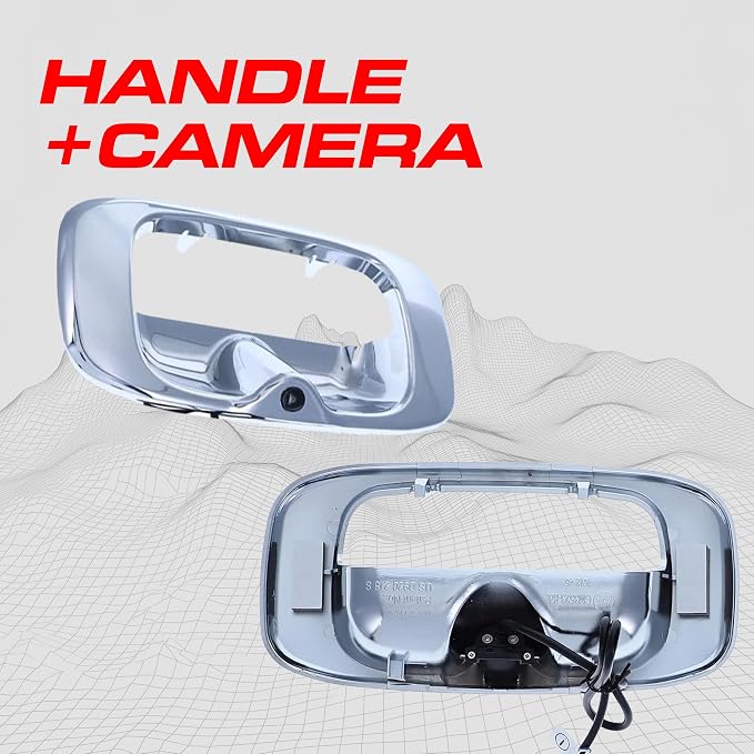 Master Tailgaters Chrome Tailgate Bezel with Backup Camera Replacement for Chevrolet Silverado/GMC Sierra (1999-2006) | IP68 Waterproof | Parking Grid Lines Available | Easy to Install
