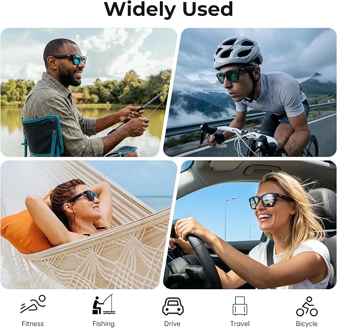 HiBloks 4Pcs Polarized Clip for Ray-Ban Meta Wayfarer & Gen 2 (RW4006/RW4012 Standard 50-22), Matte Black Frame Discoloration Clip-on Set for Rayban Meta Gen 2 Smart Glasses (Black+Green+Silver+Blue)