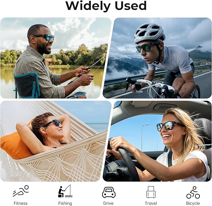 HiBloks 4Pcs Polarized Clip for Ray-Ban Meta Wayfarer & Gen 2 (RW4008/RW4012 Large 53-22), Matte Black Frame Discoloration Clip-on Set for Rayban Meta Gen 2 Smart Glasses (Black+Green+Silver+Blue)