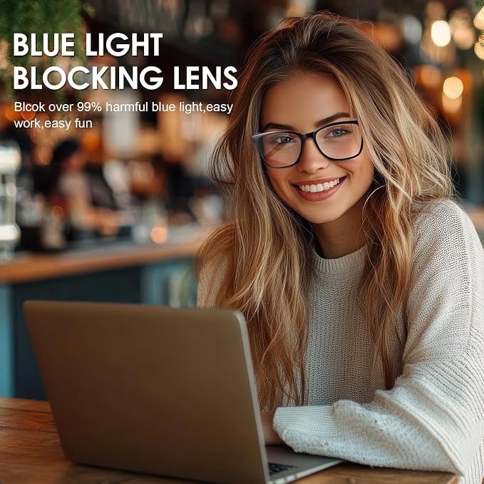 Smart Bluetooth Glasses, Blue Light Blocking, Open Ear Speaker, Voice Control, Extra Magnetic Polarized Sunglasses Lens for Men & Women
