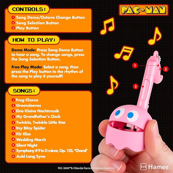 Otamatone Melody PAC-Man Electronic Portable Music Instrument / Synthesizer Toy from Japan by Maywa Denki (Officially Licensed) [English Instructions] - Pinky