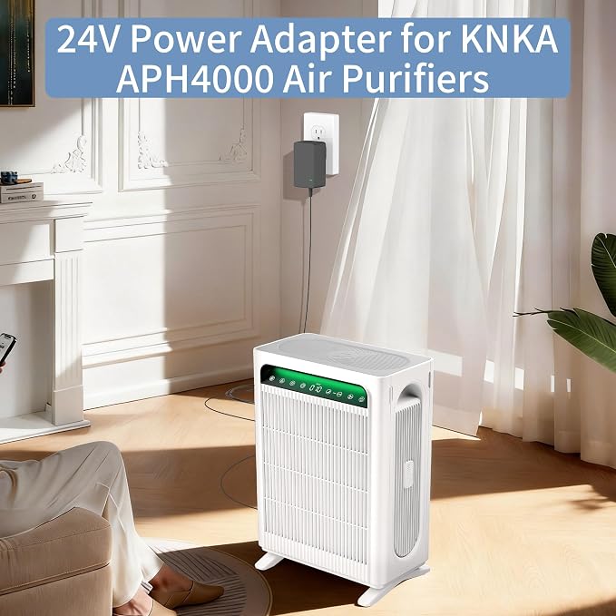 24V Power Adapter for KNKA Air Purifier Replacement for KNKA APH4000 & APH3000 Air Purifiers Adapter Power Cord