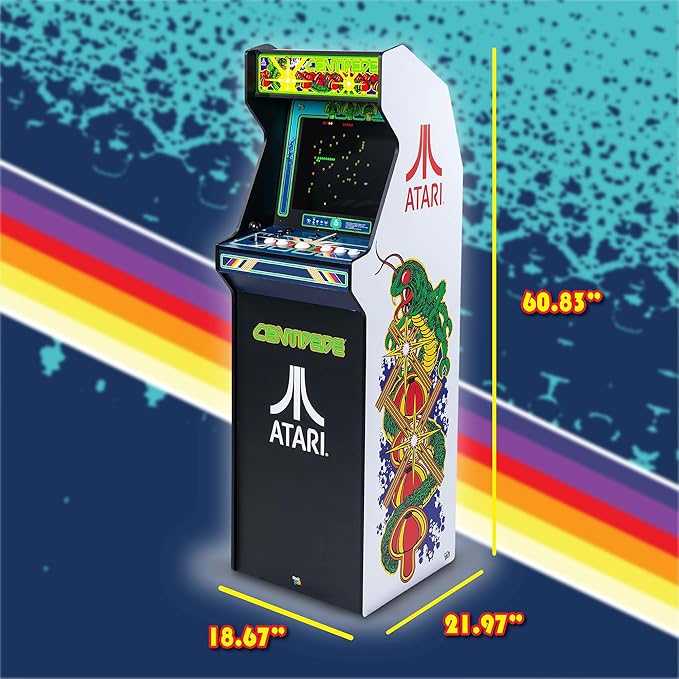 Arcade Classics - Atari Centipede Ultra Series Game Machine, 40 Games, 17" Liquid Crystal Screen - Indoor Cabinet, Retro, Gaming Console, Basement Decoration, Man Cave