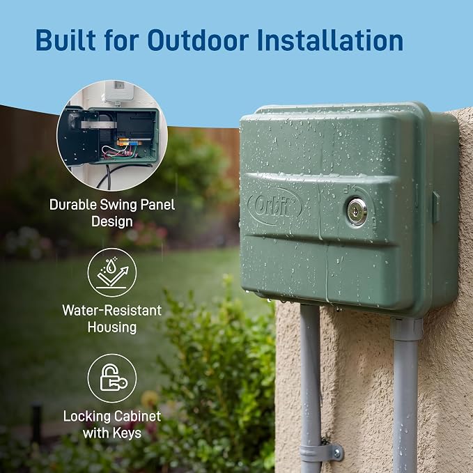 Orbit 4-Station Outdoor Swing Panel Sprinkler System Timer - for Residential Lawn Watering - Multi-Station Irrigation Controller - Custom Watering Intervals - Indoor/Outdoor Installation - 57894