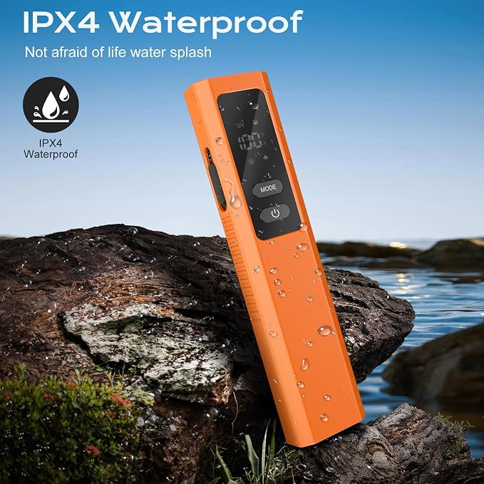EDC Flashlight 4 in 1 Pocket Magnetic Slim Flat Flashlight High Lumens Work Light with Green Beam & UV Light & Warning Light Combo EDC Rechargeable LT-010 (Orange Color)