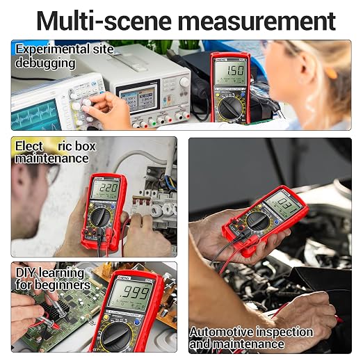ANENG SZ26 Multimeter,Digital Automotive Engine Analyzer with 500-10000RPM Tach,Dwell Angle,Duty Cycle,DC Current,AC/DC Voltage,Amp,Ohm,Large LCD,Data Hold,Versatile Tester for Car Diagnostics