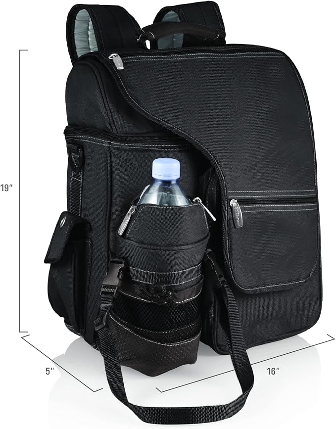 ONIVA Picnic Time Turismo Backpack Cooler With Water Bottle Carrier, Soft Cooler Travel Bag (Black)