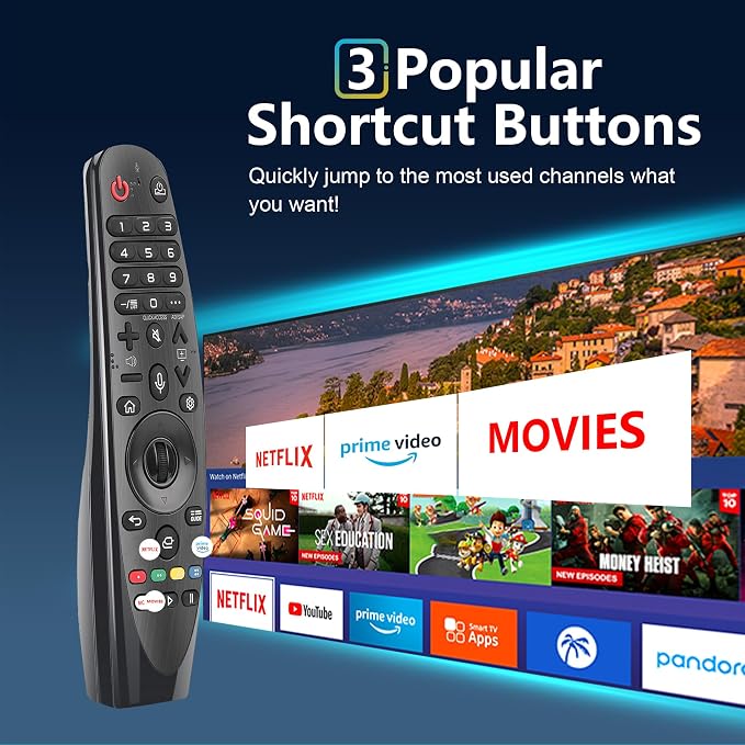 Replacement LG Magic Remote Control (AKB75855501) Voice for LG TV Remote with Pointer for Smart TVs OLED QNED NanoCell WebOS Models AN-MR20GA MR19BA MR18BA MR21 MR22 MR23 MR24 GA GN GC