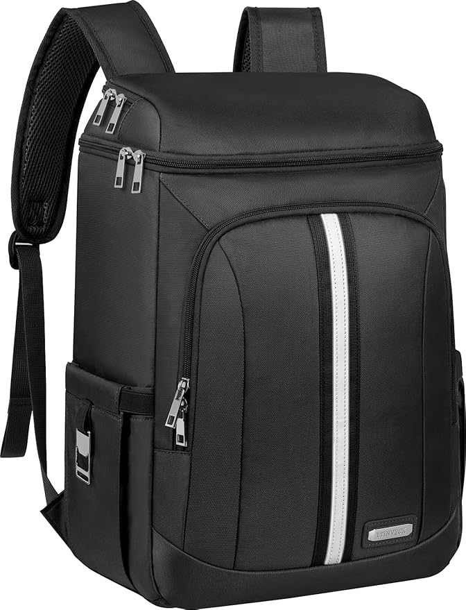 Cooler Backpack for Women Men,Insulated Backpack Cooler Leakproof Double Deck Work Lunchboxes Cooler Bag,Hot and Cold Thermal Backpack with Reflective Stripes