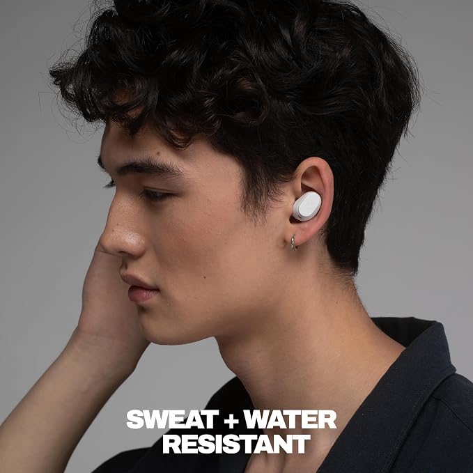 Skullcandy Dime 360 Wireless Earbuds, Bluetooth Headphones, Noise Isolating Fit, Up to 28 Hours Battery, Microphone for iPhone Android, Easy Carry with Clip-Anywhere Case - Bone