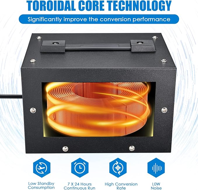 1000 Watt Voltage Transformer- Step Up and Down- Circuit Breaker Protection Universal Dual Output Step Up & Step Down Power Transformer 110V to 220V/220V to 110V