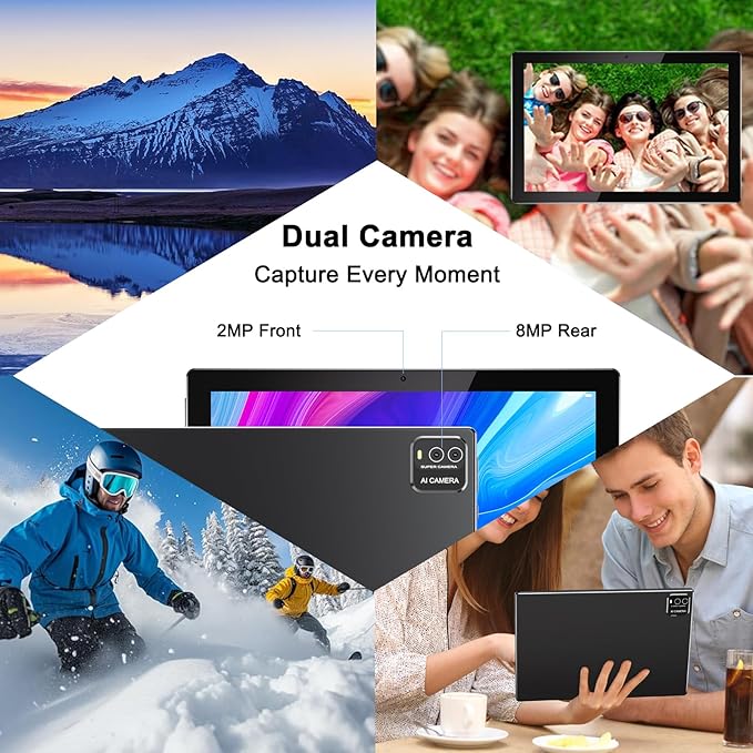 Android 14 Tablet 2 in 1 Tablets 10 Inch Tablet with Keyboard Mouse Case Protective Stylus 10.1" Tab 8GB+64GB Support 1TB Expansion 2MP+8MP Dual Camera 6000mAh Battery Bluetooth WIFI-6 Android Tableta