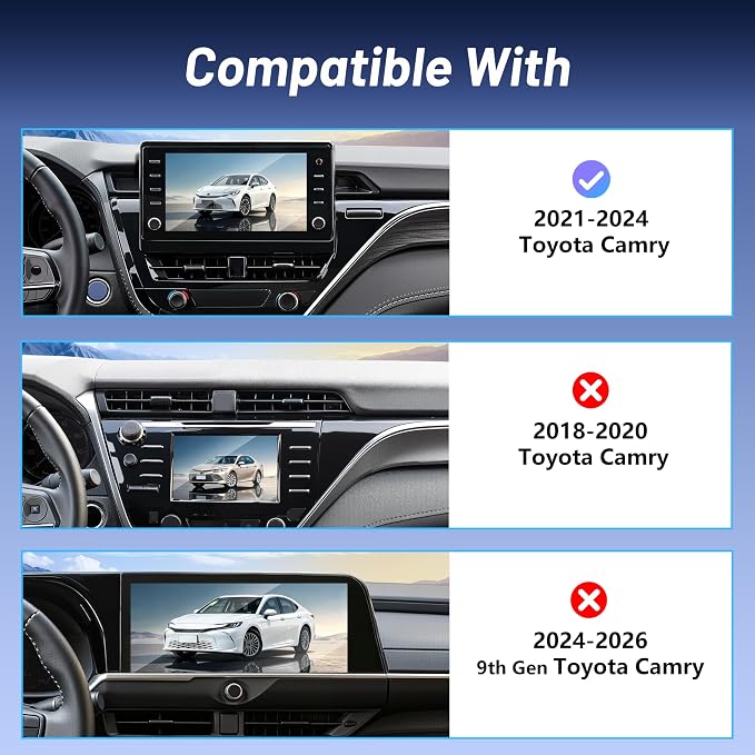 Car Phone Holder for Toyota Camry (2021-2023 2024), MagSafe Car Mount Charger, Magnetic Phone Holder, 15W Wireless Charging, Dashboard Phone Holder, 360° & Hands Free, 2022 Camry Interior Accessories