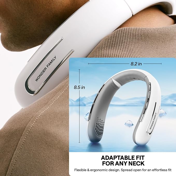 Personal Neck Fan – Rechargeable 4000 mAH – Portable Fan Necklace for Travel, Gym, Office – Wearable Air Conditioner – Unique Gifts for Men & Women (2)